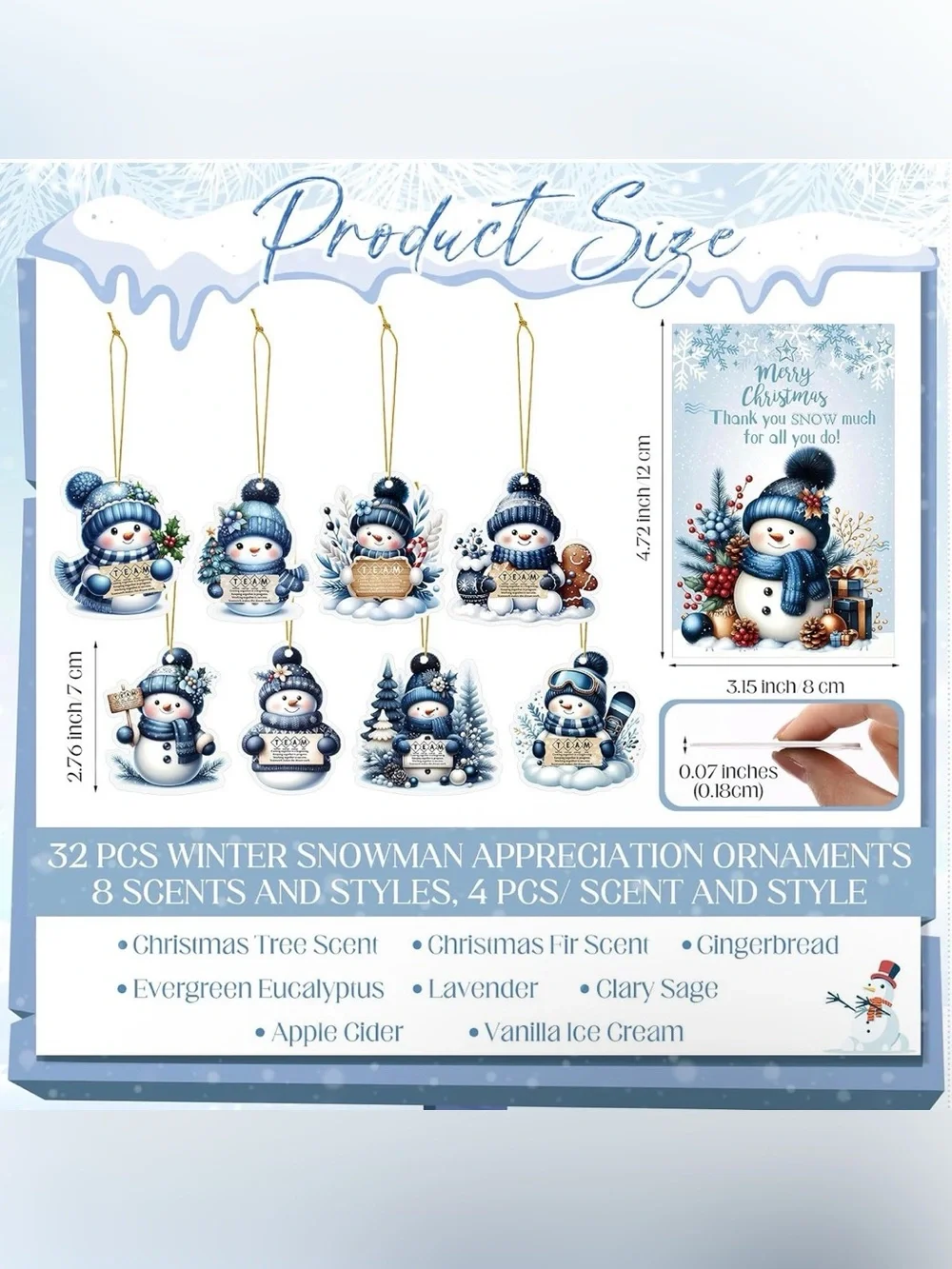 *BUY NOW* Set Of 10 Snowman Air Freshener Thank You Gifts